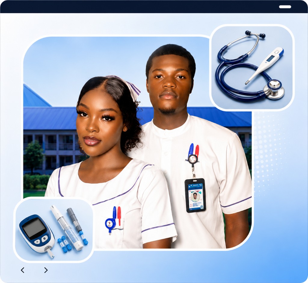 CONSIT nursing students on campus with clinical training collage